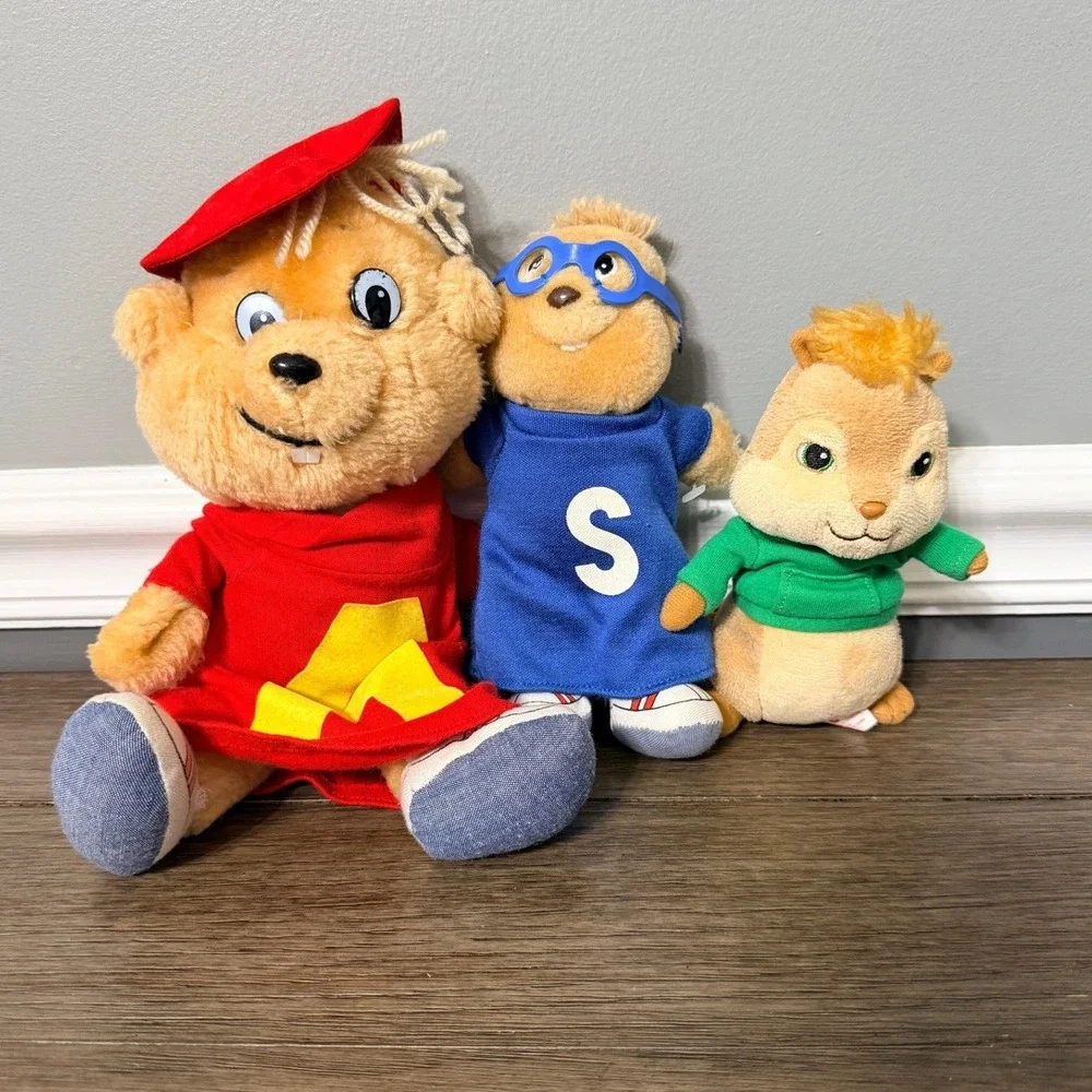 Alvin and the Chipmunks Plush Lot Vintage 1983 1987 Simon Alvin Ty Theodore 3pc